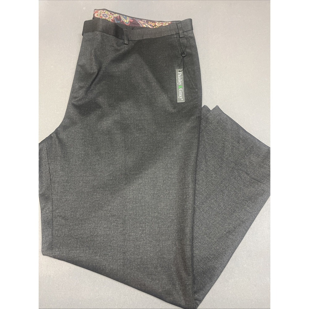 Paisley & Gray Slim Fit Charcoal Herringbone Dress Pants‎ W46 L32